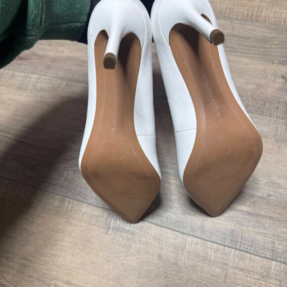 Banana Republic Madison White Leather Pumps Women's Size 7.5 - Picture 4 of 7